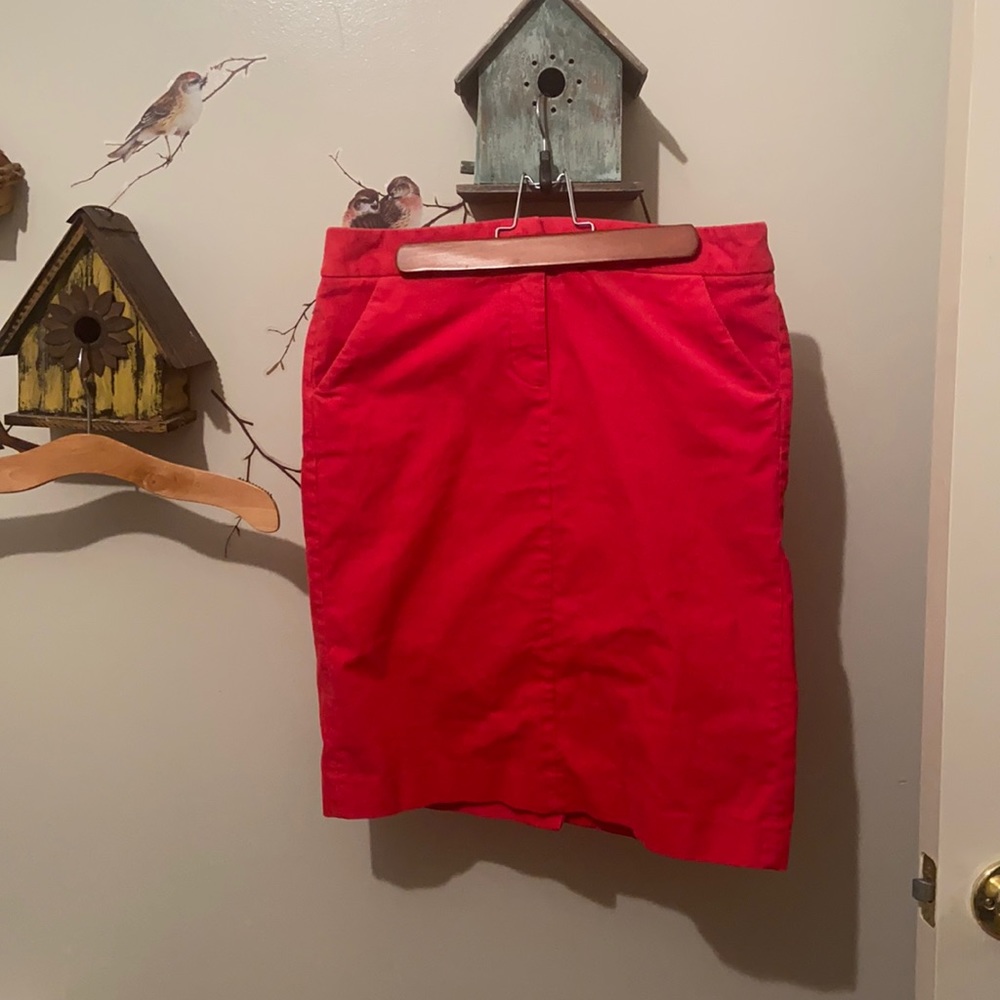 J Crew Red Corduroy Skirt 4